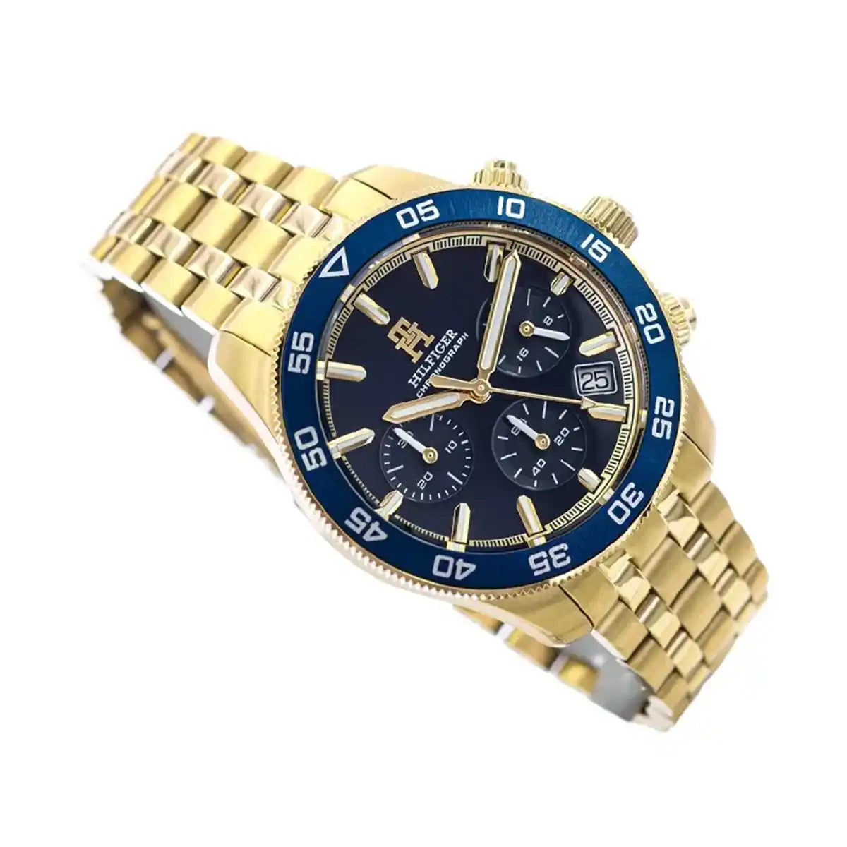 Tommy Hilfiger TH85 1792158 Men's Gold-Tone Steel Watch with Blue Dial