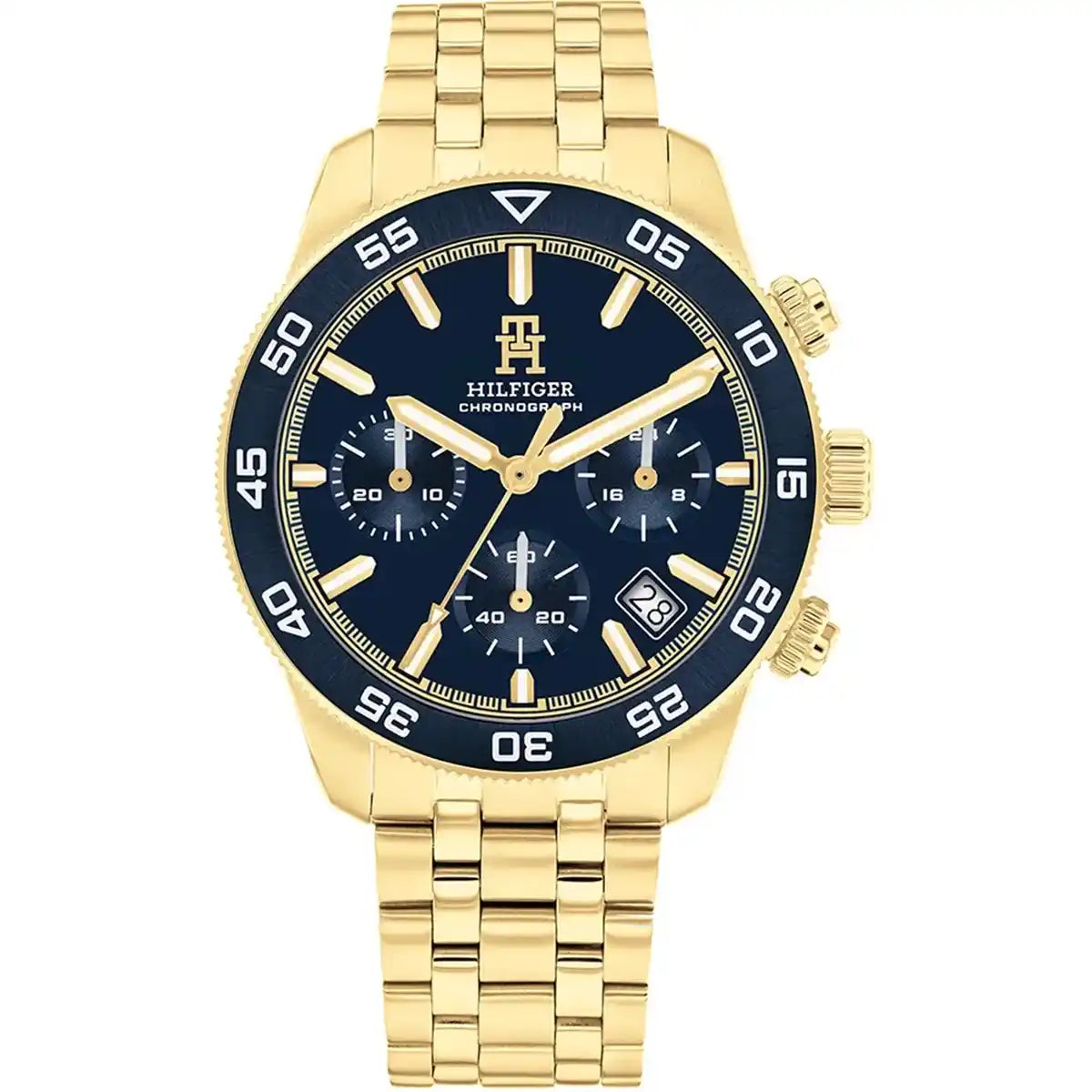 Tommy Hilfiger TH85 1792158 Men's Gold-Tone Steel Watch with Blue Dial