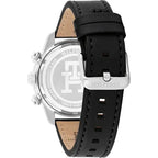 Tommy Hilfiger TH85 1792162 Men's Silver Steel Watch with Black Leather Strap