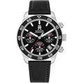 Tommy Hilfiger TH85 1792162 Men's Silver Steel Watch with Black Leather Strap