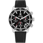 Tommy Hilfiger TH85 1792162 Men's Silver Steel Watch with Black Leather Strap