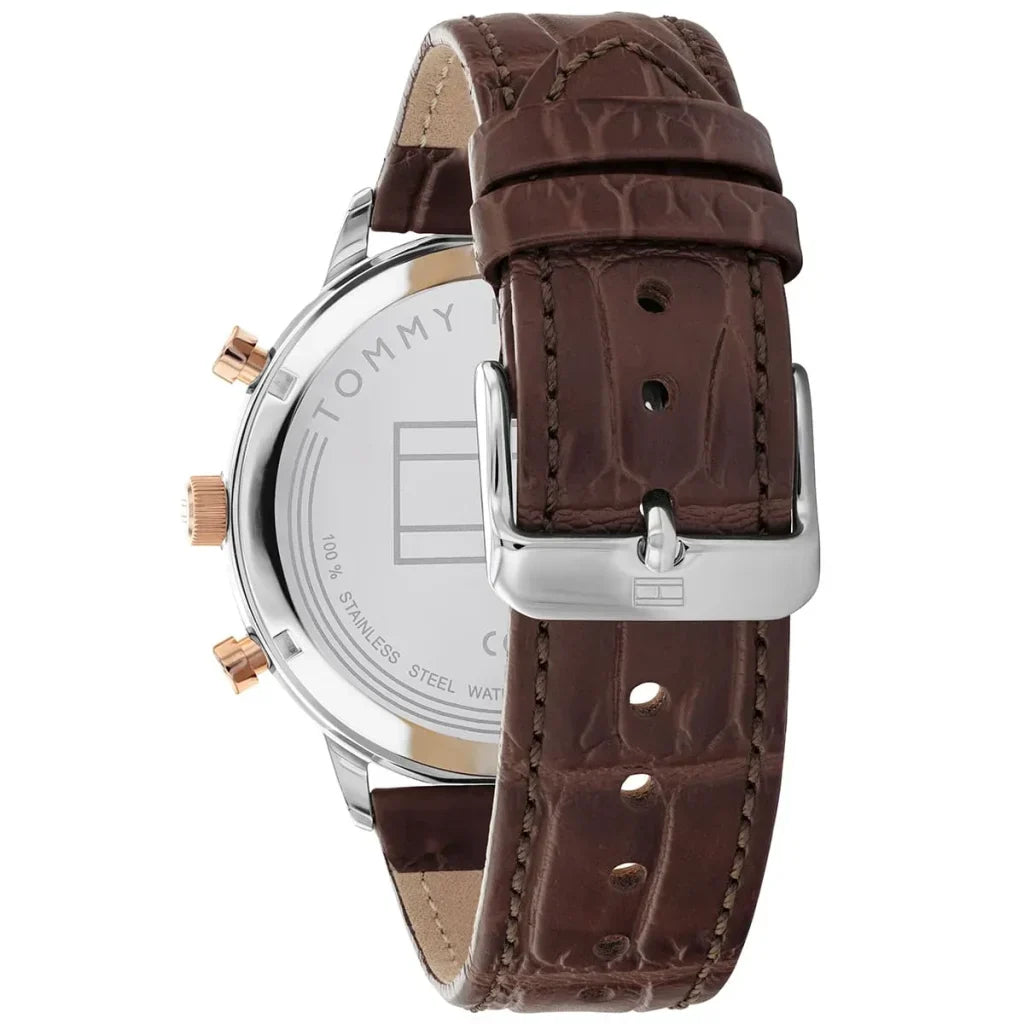 Tommy Hilfiger Jameson 1791798 Rose Gold Case Black Dial Black Leather Men's Watch