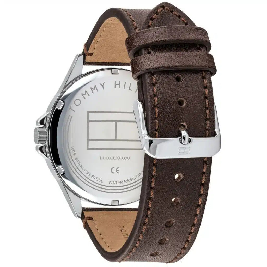 Original Tommy Hilfiger Shawn Men's Watch - Silver Case & Brown Leather (1791615)