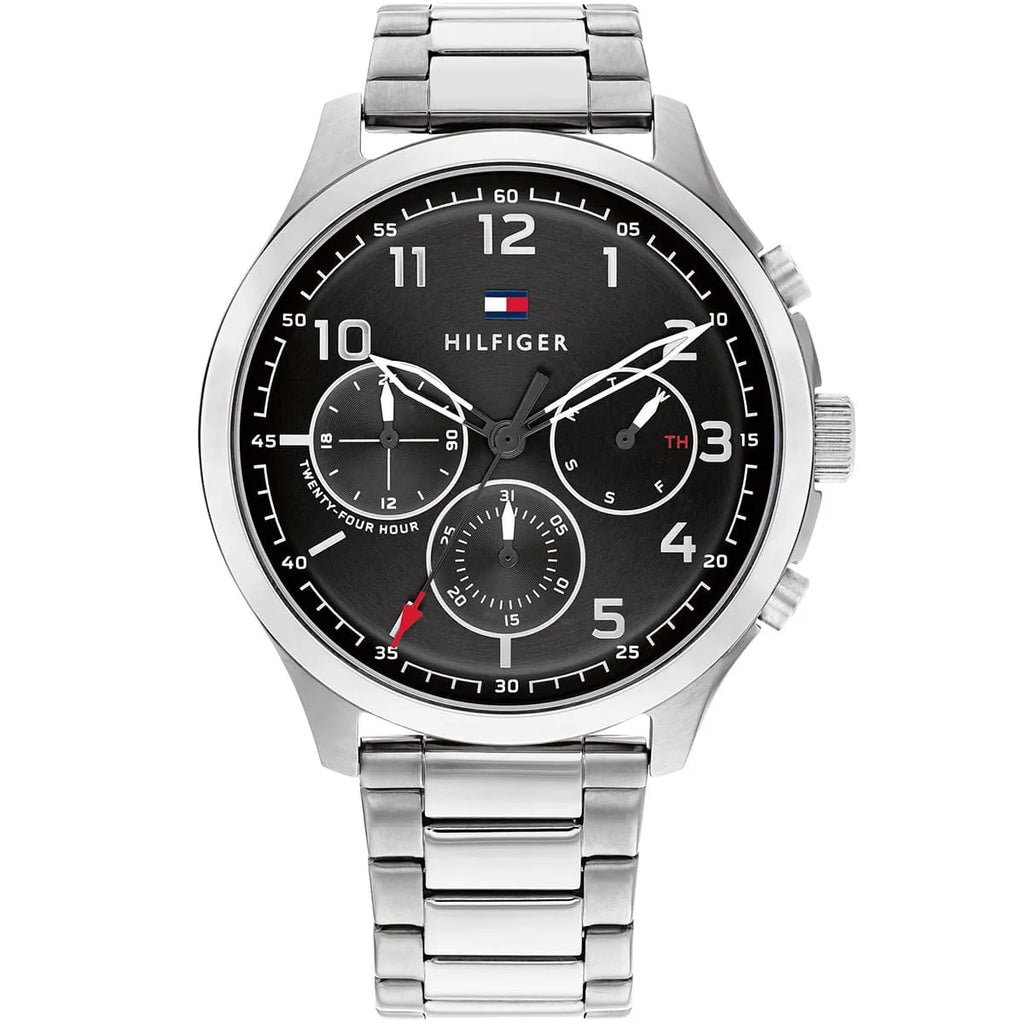 Original Tommy Hilfiger Asher Men's Watch - Silver Steel & Black Dial (1791852)
