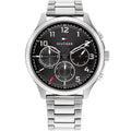 Original Tommy Hilfiger Asher Men's Watch - Silver Steel & Black Dial (1791852)