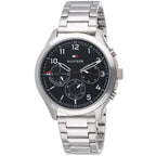Original Tommy Hilfiger Asher Men's Watch - Silver Steel & Black Dial (1791852)
