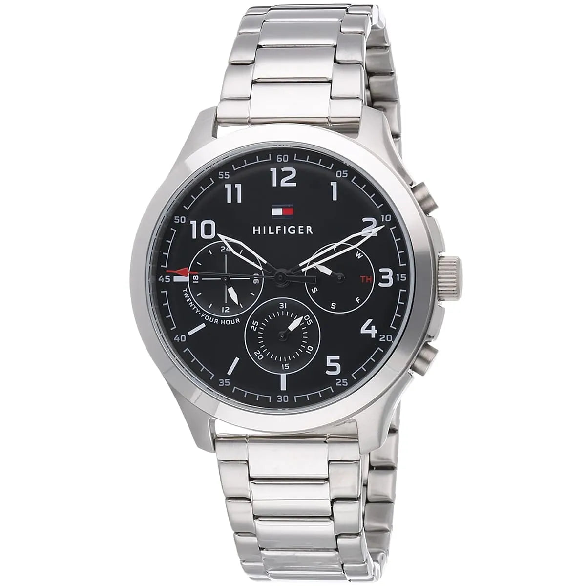 Original Tommy Hilfiger Asher Men's Watch - Silver Steel & Black Dial (1791852)