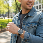 Original Tommy Hilfiger Men's Watch - Silver Case & Dark Brown Leather (1791637)