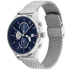 Original Tommy Hilfiger Baker Men's Watch - Silver Mesh Steel & Navy Dial (1710504)