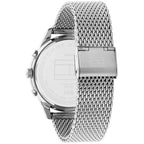 Original Tommy Hilfiger Baker Men's Watch - Silver Mesh Steel & Navy Dial (1710504)