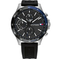 Original Tommy Hilfiger Men's Watch - Silver Case & Black Rubber (1791724)