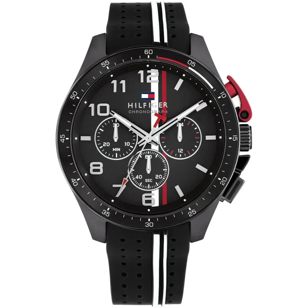Original Tommy Hilfiger Men's Watch - All Black Rubber Strap (1792168)