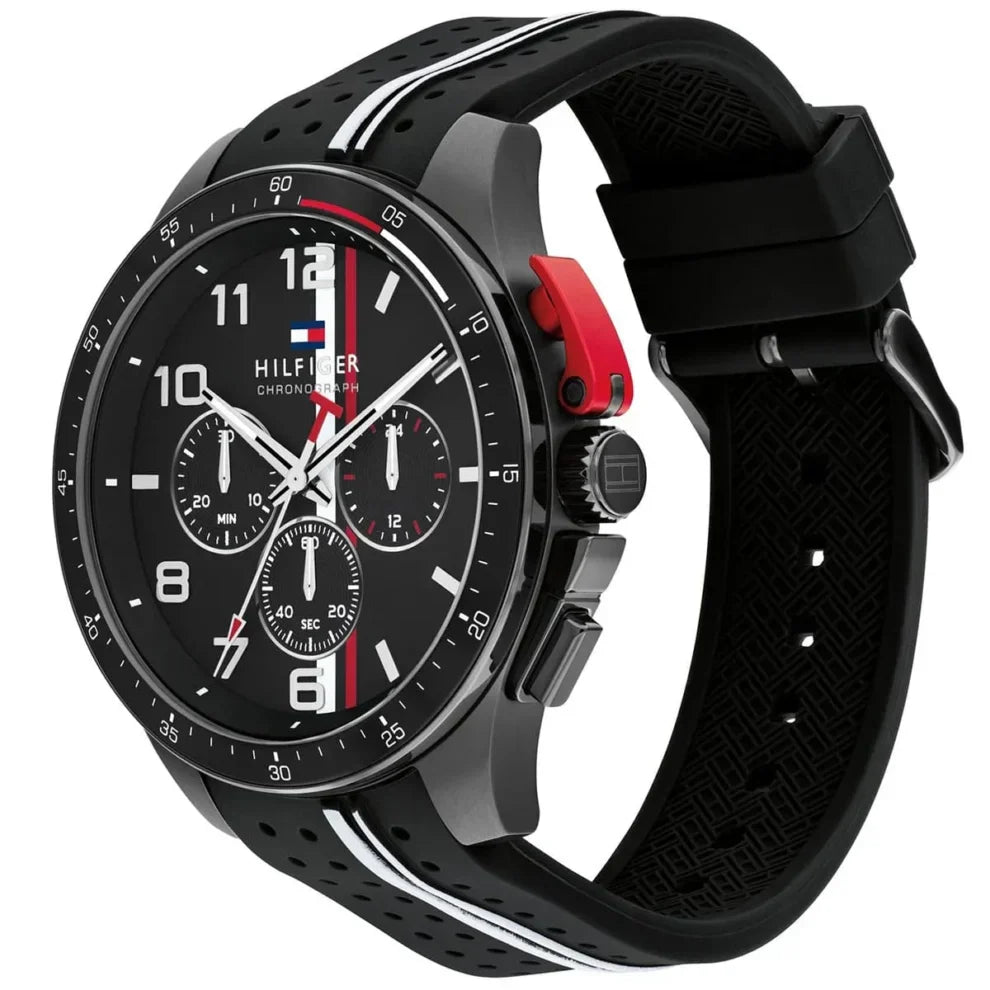 Original Tommy Hilfiger Men's Watch - All Black Rubber Strap (1792168)