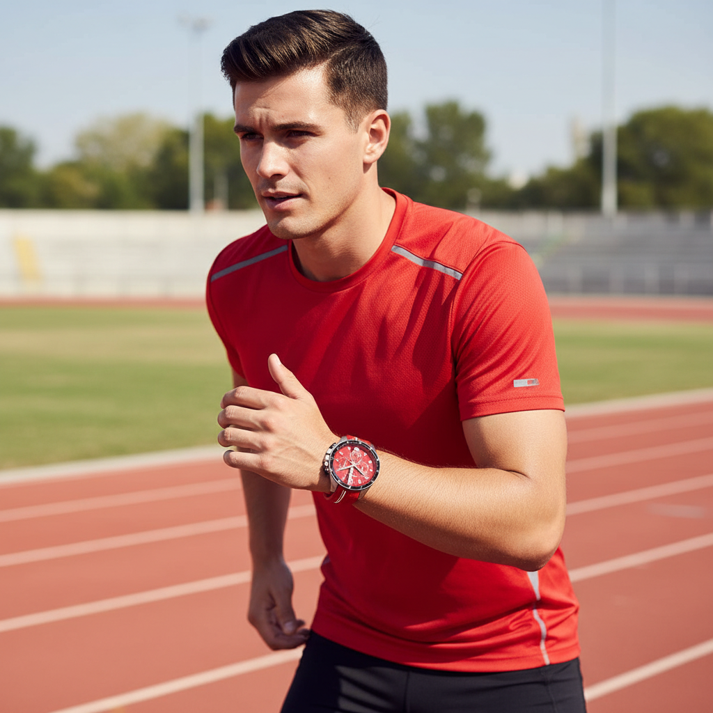 Original Tommy Hilfiger Men's Watch - Red Dial & Red Rubber Strap (1792170)