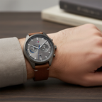 Original Tommy Hilfiger Men's Watch - Gunmetal Case & Brown Leather (1791730)