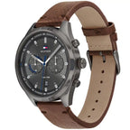 Original Tommy Hilfiger Men's Watch - Gunmetal Case & Brown Leather (1791730)