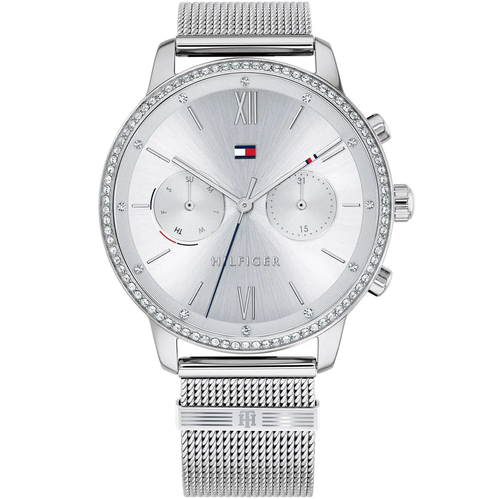 Original Tommy Hilfiger Blake Women's Watch - Silver Mesh Steel & Crystal Bezel (1782301)
