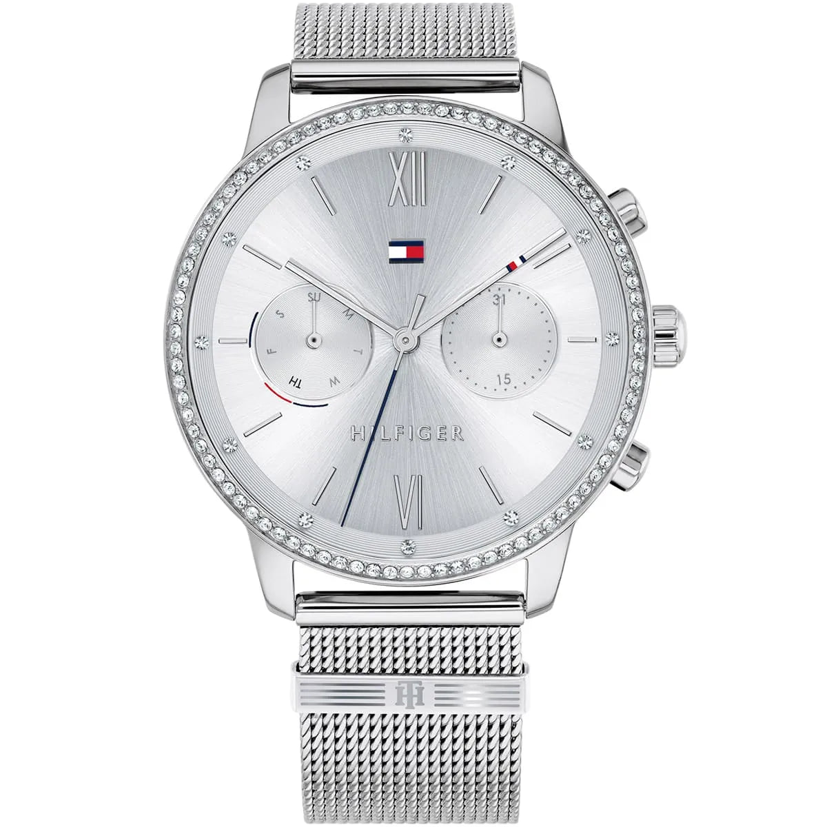 Original Tommy Hilfiger Blake Women's Watch - Silver Mesh Steel & Crystal Bezel (1782301)
