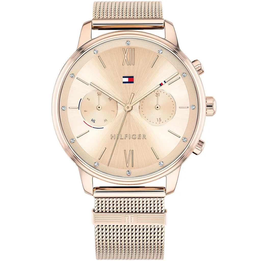 Original Tommy Hilfiger Blake Women's Watch - Gold Mesh Steel & Crystal Bezel (1782303)