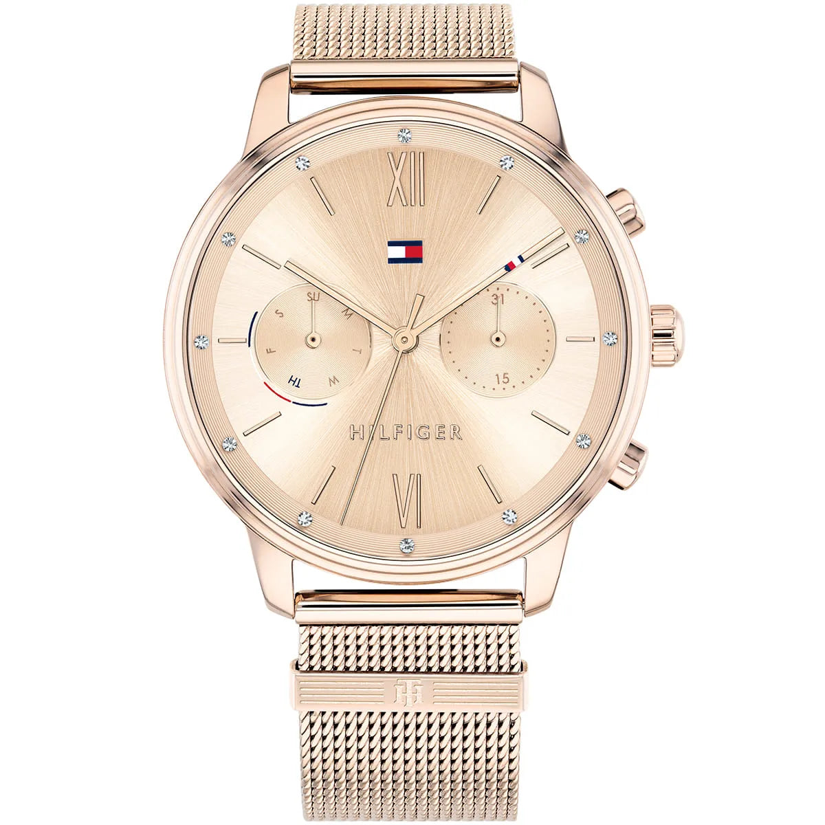 Original Tommy Hilfiger Blake Women's Watch - Gold Mesh Steel & Crystal Bezel (1782303)