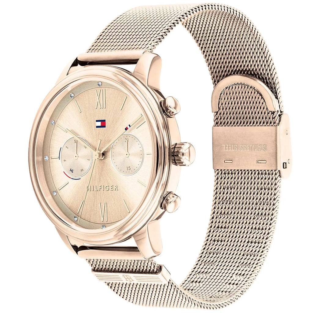 Original Tommy Hilfiger Blake Women's Watch - Gold Mesh Steel & Crystal Bezel (1782303)