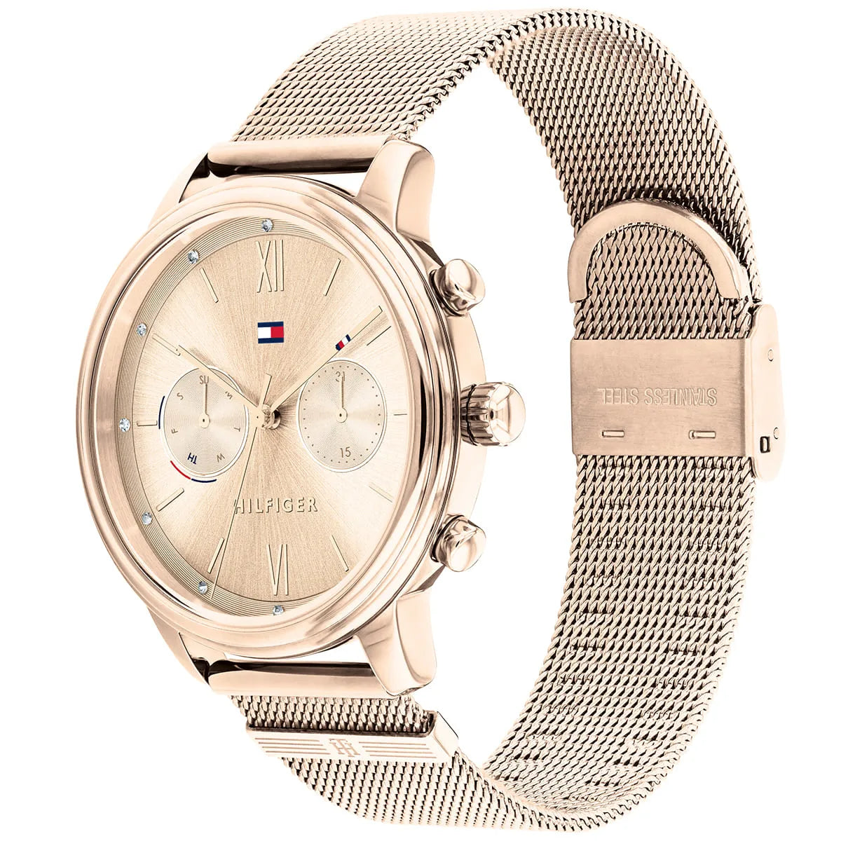 Original Tommy Hilfiger Blake Women's Watch - Gold Mesh Steel & Crystal Bezel (1782303)