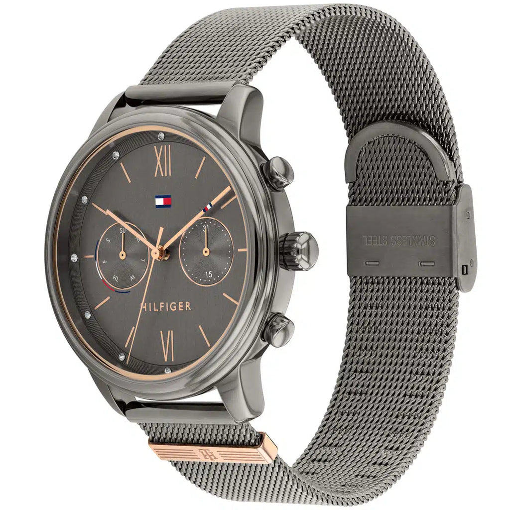 Original Tommy Hilfiger Blake Women's Watch - Grey Mesh Steel & Crystal Bezel (1782304)