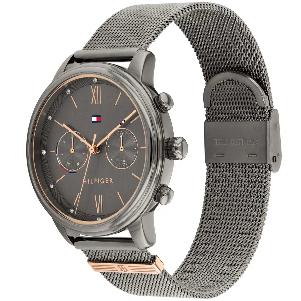 Original Tommy Hilfiger Blake Women's Watch - Grey Mesh Steel & Crystal Bezel (1782304)