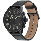 Original Tommy Hilfiger Carlyle Men's Watch - All Black Case & Leather Strap (1792004)