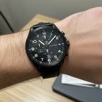 Original Tommy Hilfiger Carlyle Men's Watch - All Black Case & Leather Strap (1792004)