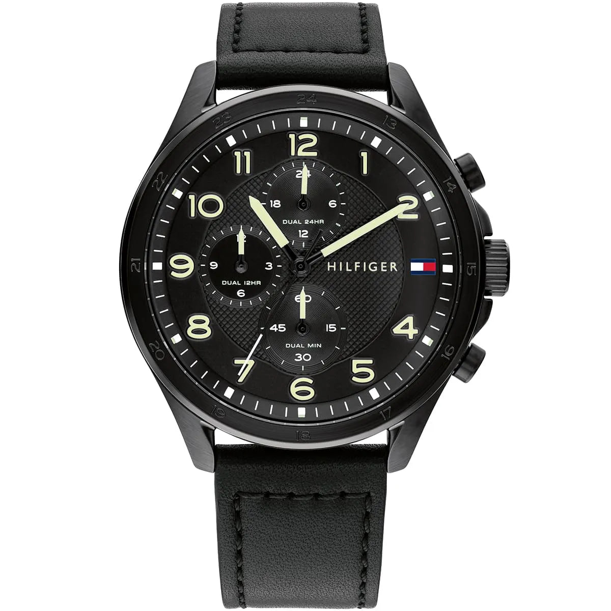 Original Tommy Hilfiger Carlyle Men's Watch - All Black Case & Leather Strap (1792004)