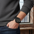 Original Tommy Hilfiger Carlyle Men's Watch - All Black Case & Leather Strap (1792004)