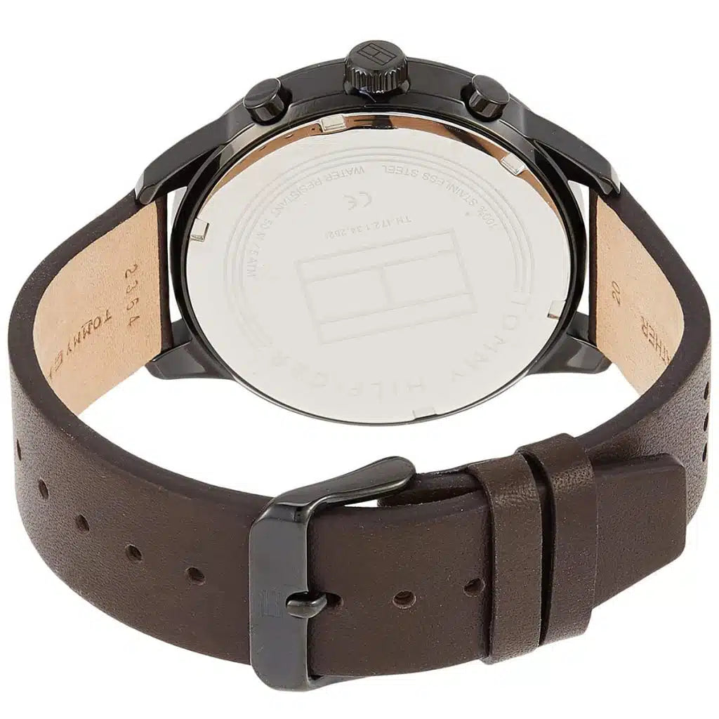 Original Tommy Hilfiger Chase Men's Watch - Black Case & Brown Leather (1791577)