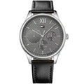 Original Tommy Hilfiger Men's Watch - Silver Case & Black Leather (1791417)