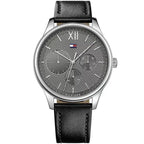 Original Tommy Hilfiger Men's Watch - Silver Case & Black Leather (1791417)