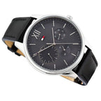 Original Tommy Hilfiger Men's Watch - Silver Case & Black Leather (1791417)
