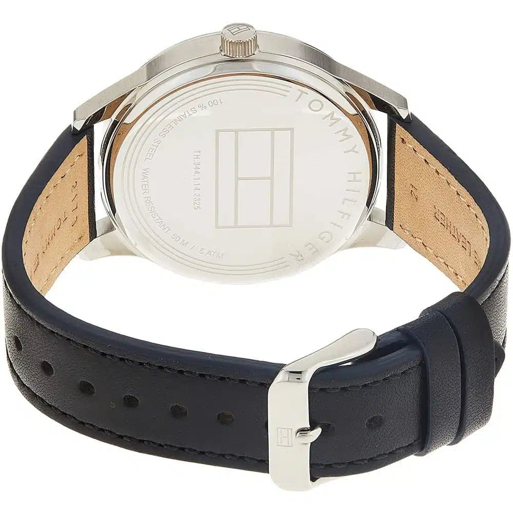 Original Tommy Hilfiger Men's Watch - Silver Case & Black Leather (1791417)