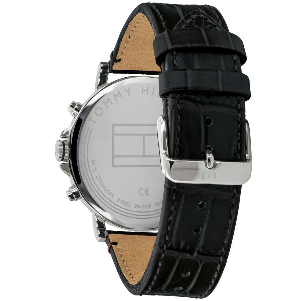 Original Tommy Hilfiger Men's Watch - Silver Case & Black Leather (1710381)