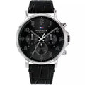 Original Tommy Hilfiger Men's Watch - Silver Case & Black Leather (1710381)