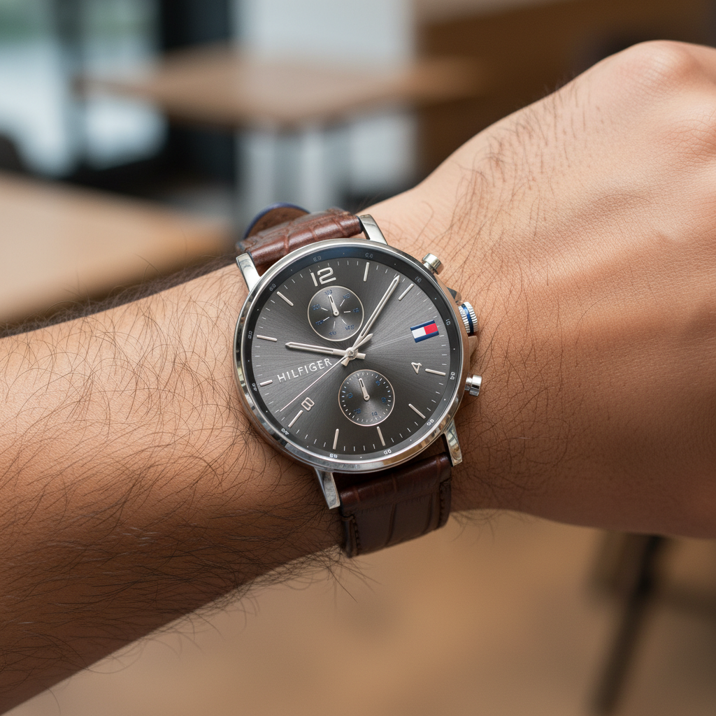 Original Tommy Hilfiger Daniel Men's Watch - Silver Case & Brown Leather (1710416)