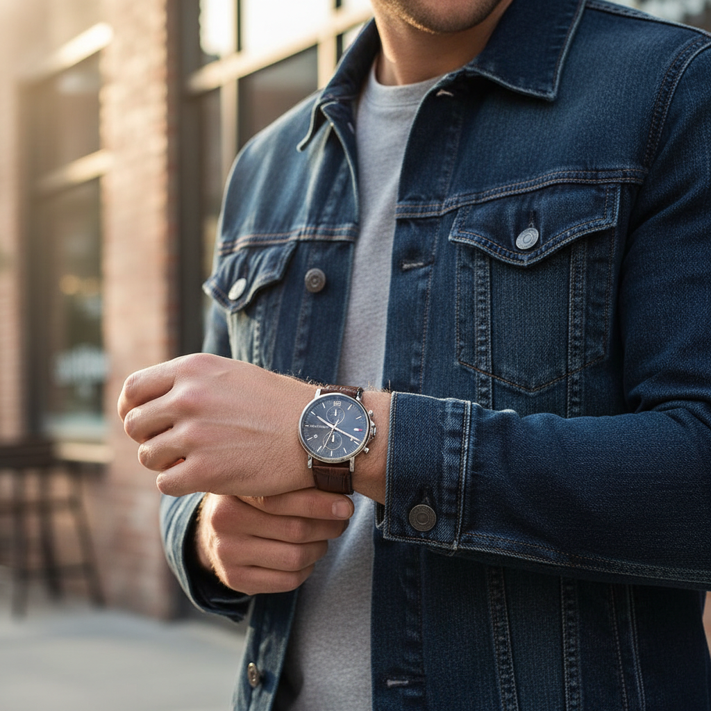 Original Tommy Hilfiger Daniel Men's Watch - Silver Case & Brown Leather (1710416)