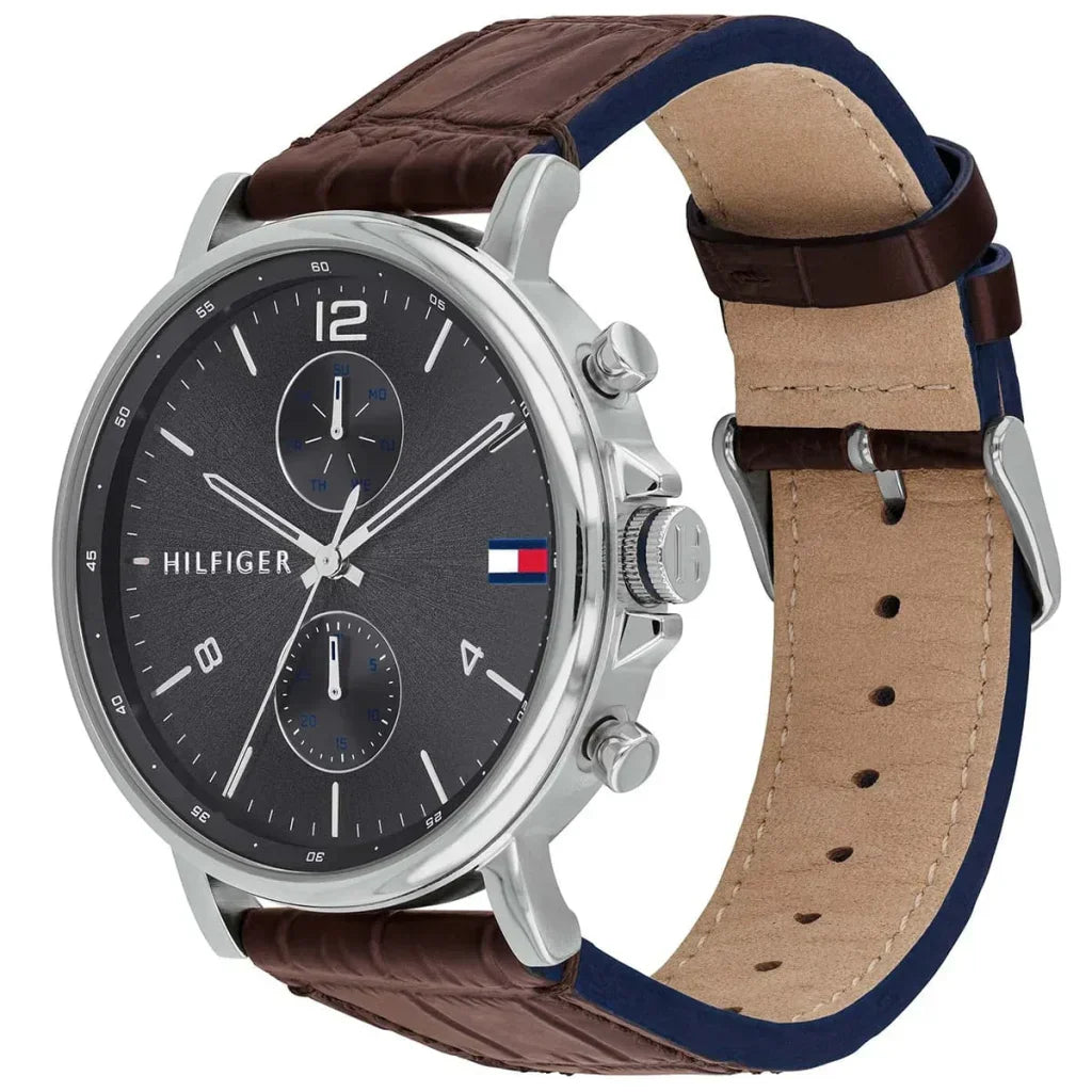 Original Tommy Hilfiger Daniel Men's Watch - Silver Case & Brown Leather (1710416)