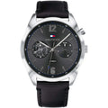 Original Tommy Hilfiger Men's Watch - Silver Case & Black Leather (1791548)