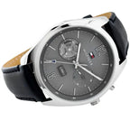 Original Tommy Hilfiger Men's Watch - Silver Case & Black Leather (1791548)