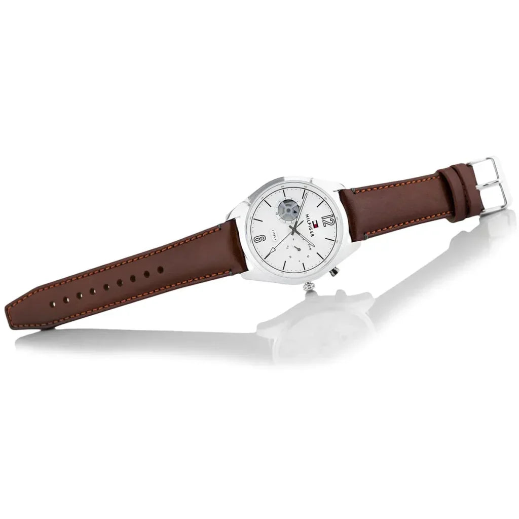 Original Tommy Hilfiger Men's Watch - Silver Case & Brown Leather (1791550)