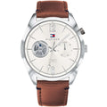 Original Tommy Hilfiger Men's Watch - Silver Case & Brown Leather (1791550)
