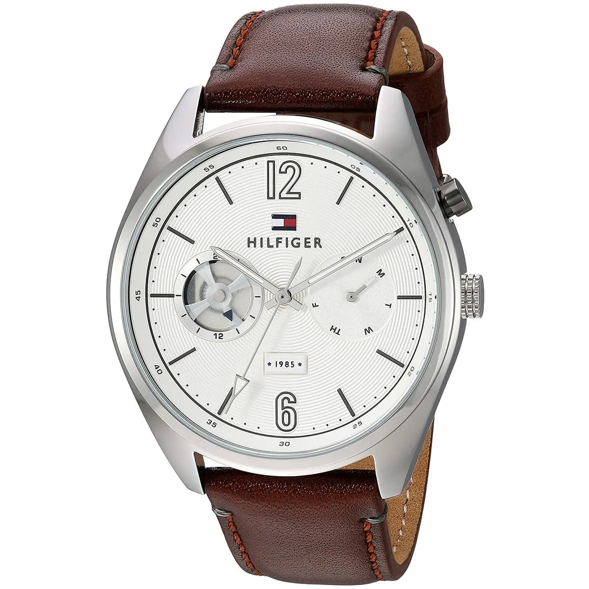 Original Tommy Hilfiger Men's Watch - Silver Case & Brown Leather (1791550)