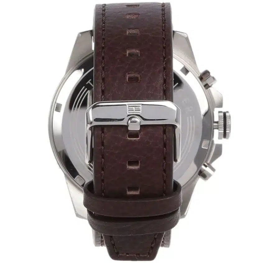 Original Tommy Hilfiger Decker Men's Watch - Silver Case & Brown Leather (1791562)