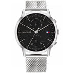 Original Tommy Hilfiger Easton Men's Watch - Silver Mesh Steel & Black Dial (1710433)