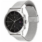 Original Tommy Hilfiger Easton Men's Watch - Silver Mesh Steel & Black Dial (1710433)